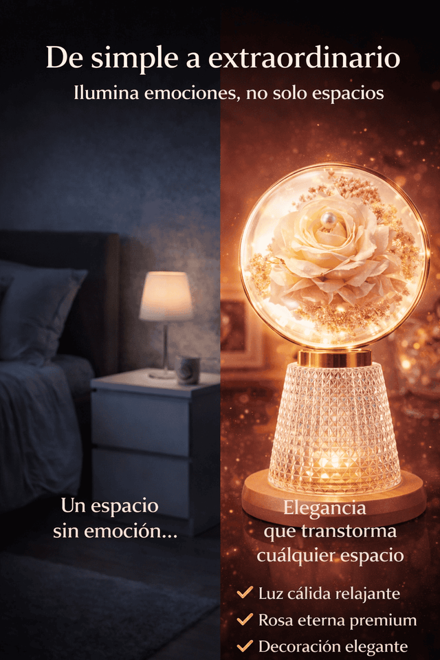 Lampara rosa eterna luz led