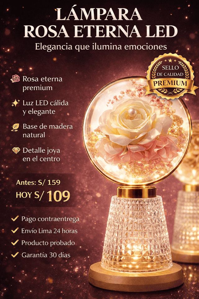 Lampara rosa eterna luz led