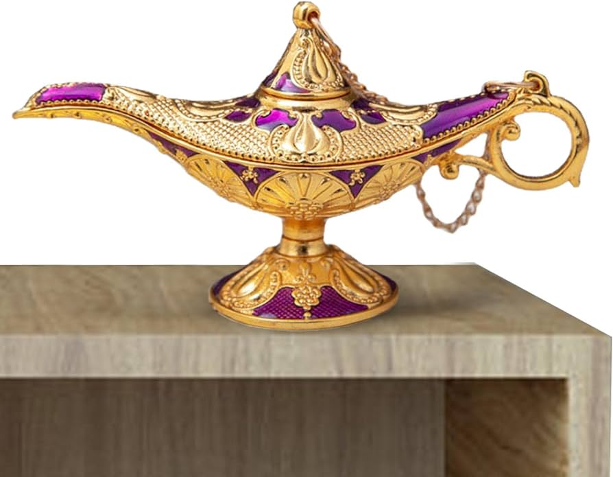❤️‍🔥ELEGANCIA Y AROMA 🐫LAMPARA ALADINO, PORTA QUEMADOR AROMATIZADOR Y DECORATIVO, MATERIAL DE METAL ZINC💕