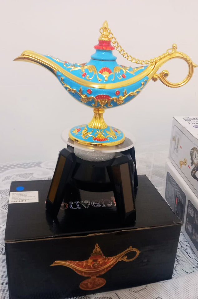 ❤️‍🔥ELEGANCIA Y AROMA 🐫LAMPARA ALADINO, PORTA QUEMADOR AROMATIZADOR Y DECORATIVO, MATERIAL DE METAL ZINC💕